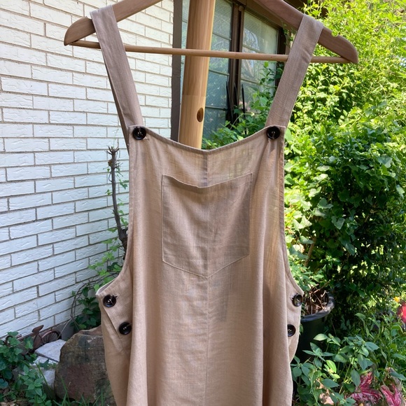 COPY - Lulus Up with the Sun Beige Short Overalls Size Large - Picture 4 of 15